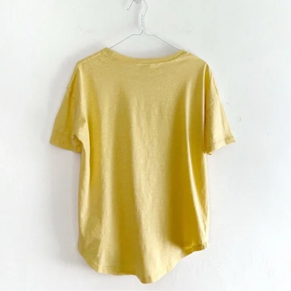 Yellow Graphic Tee Positive Boho message Peace medium Wildfox rounded bottom hem - Picture 3 of 8